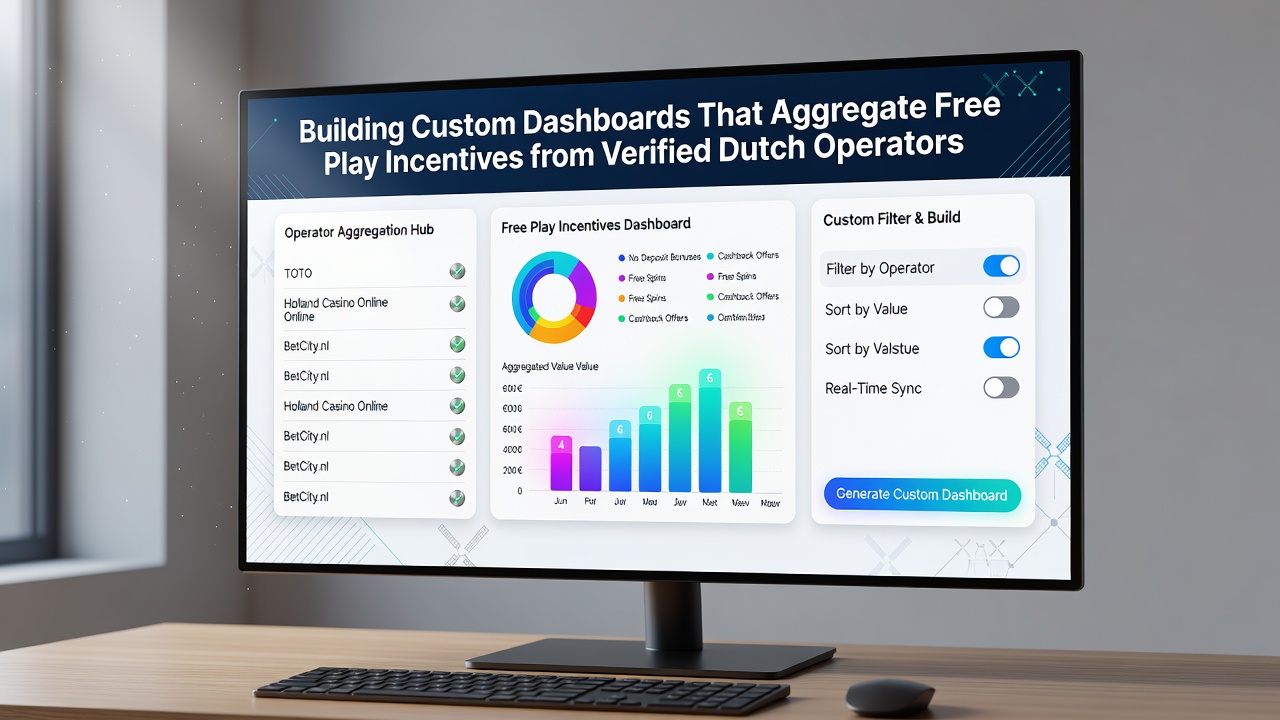 Technische weergave van data-aggregatie in een aangepast dashboard voor casino incentives