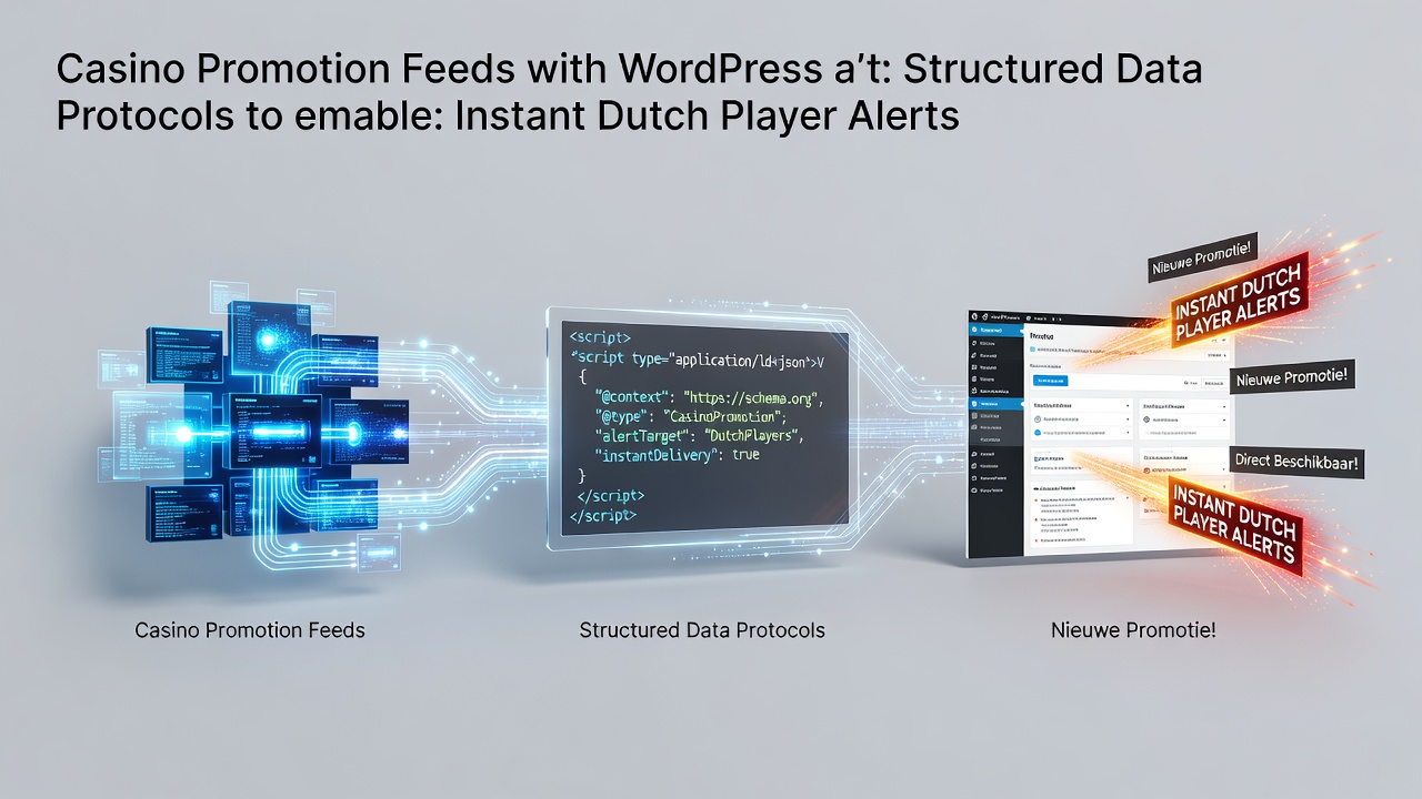 Diagram van structured data integratie tussen casino feeds en WordPress