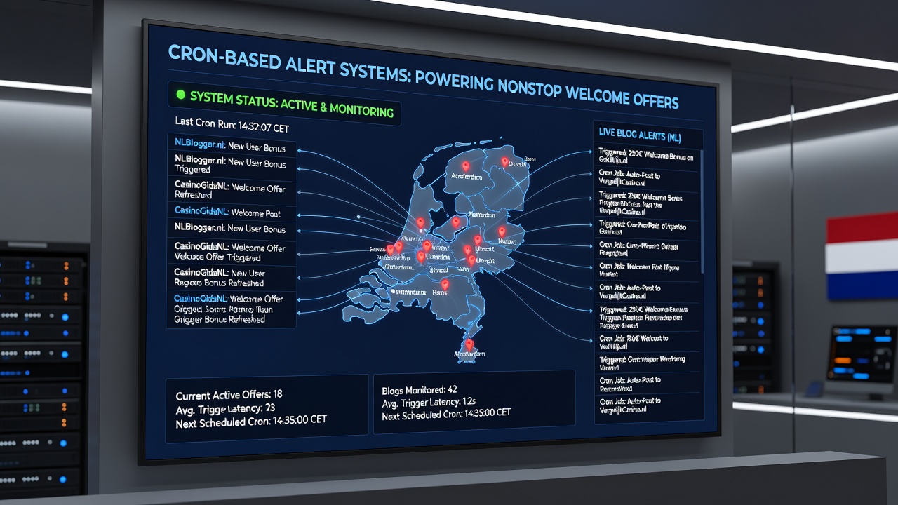 Automatische feeds die nonstop casino welkomstbonussen tonen op Nederlandse gokblogs