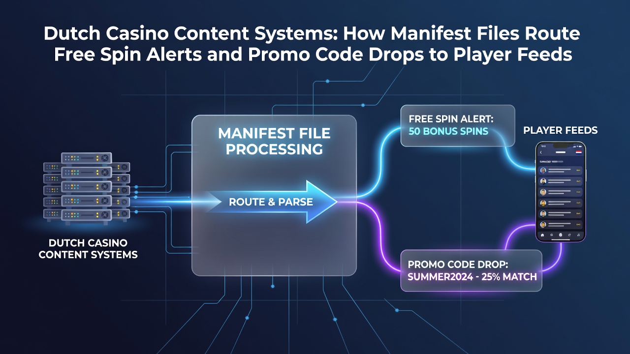 Manifestbestanden die free spin alerts en promo code drops routeren in Nederlandse casino content systemen