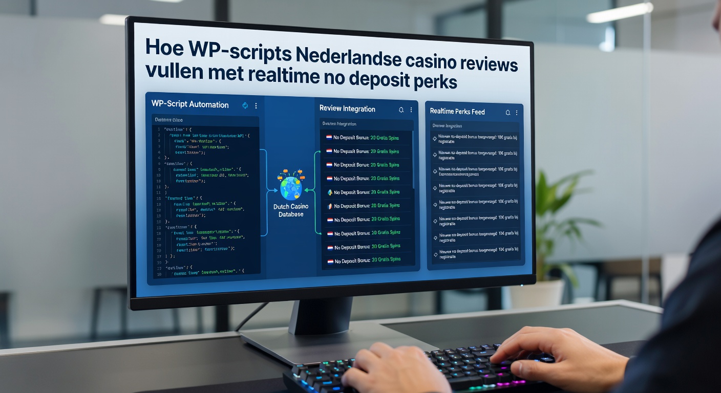 Grafiek die de flow van realtime data toont van casino API naar WordPress review site, met pieken in no deposit bonus meldingen in april 2026