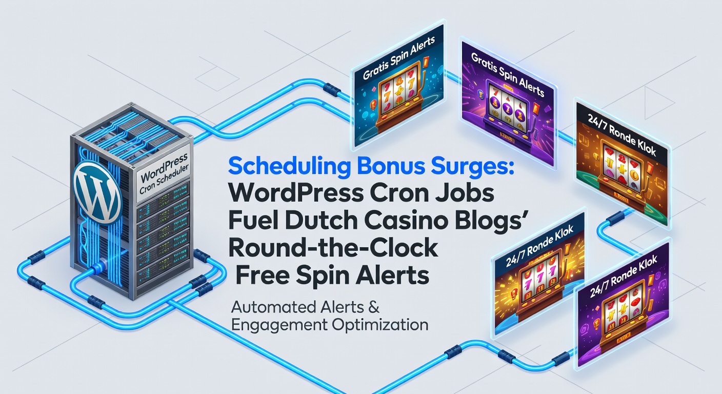 Grafiek van WordPress Cron Jobs die bonusalerts plannen op een dashboard van een Nederlands casino blog