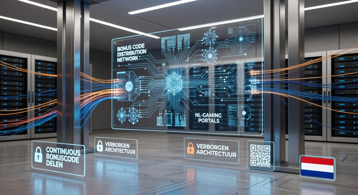 Technische infrastructuur met servers en databases die bonuscodes beheren op Nederlandse goksites