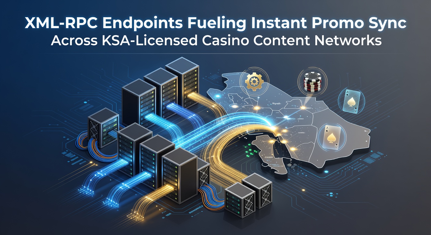 Illustratie van XML-RPC endpoints die promo data synchroniseren over casino netwerken in Nederland