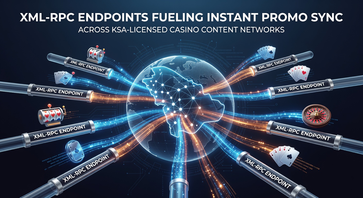 Diagram van realtime synchronisatie via XML-RPC tussen casino content netwerken